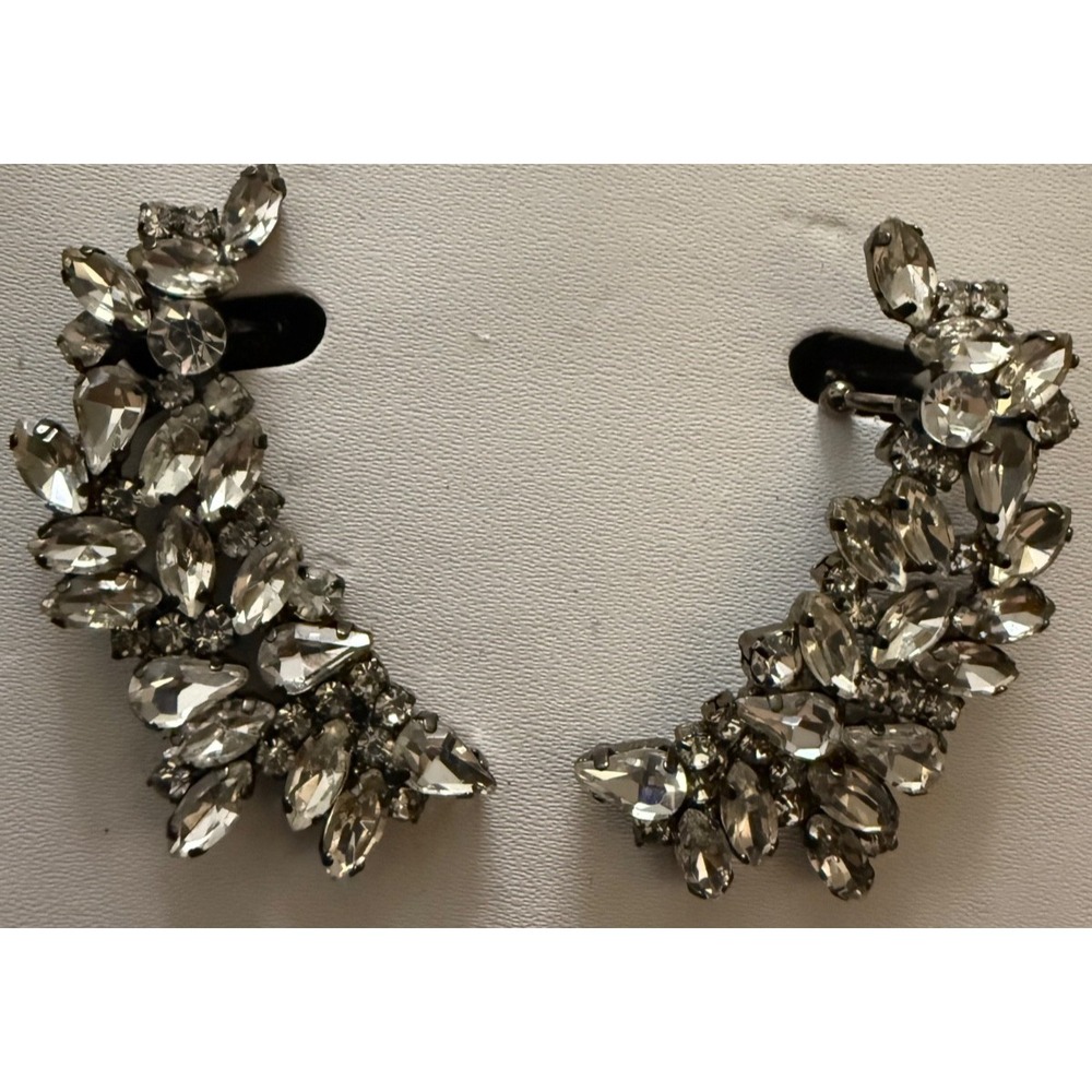 Vintage style rhinestone clister earrings by Christian Soriano NY
